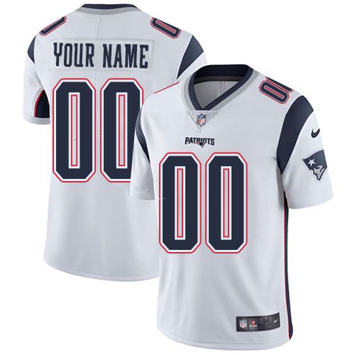 2019 NFL Youth Nike New England Patriots Road White Customized Vapor jersey->customized nfl jersey->Custom Jersey